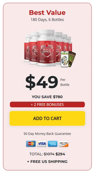 gluco armor 6 bottles price